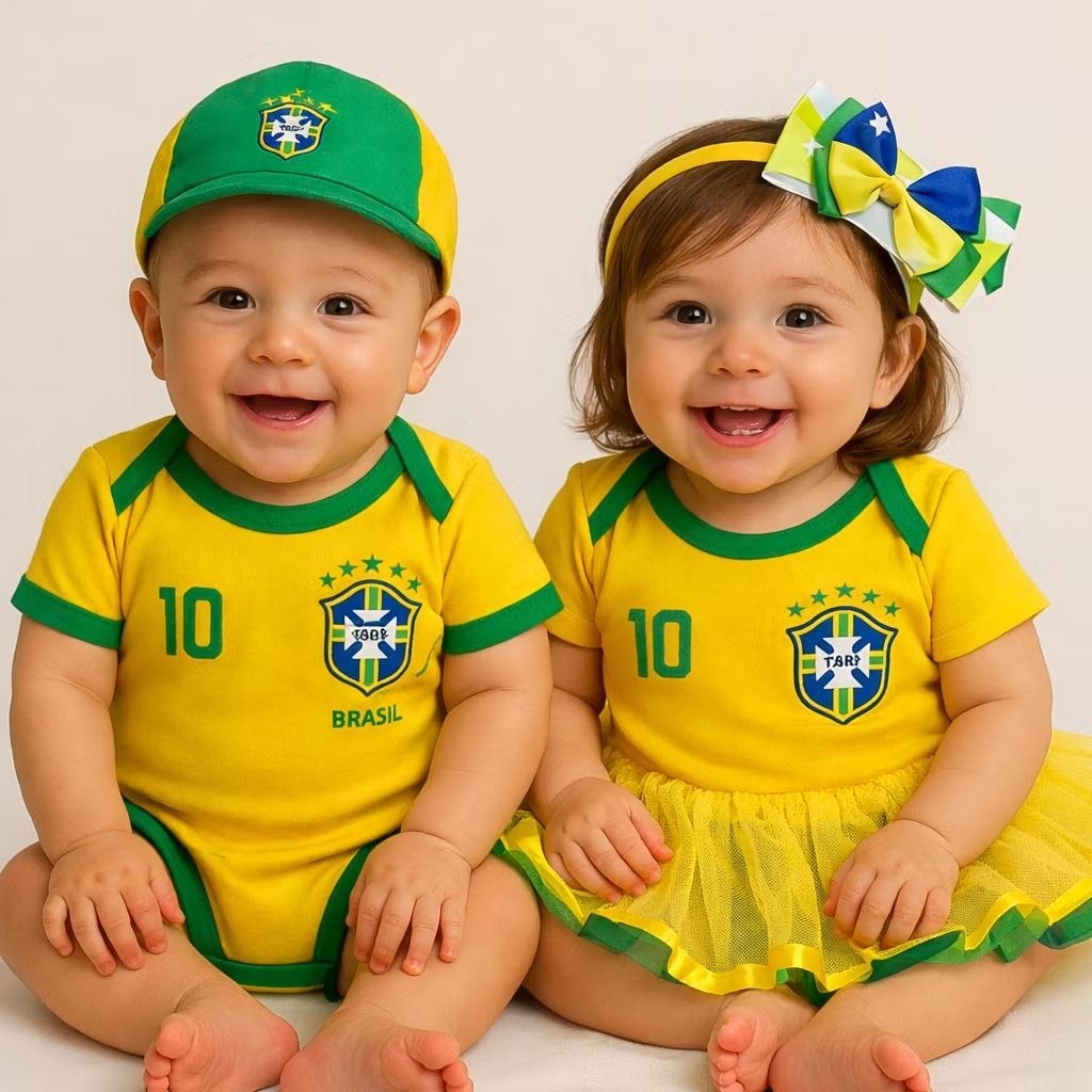 Body Bebê Brasil: Conforto e Estilo que Kabem na Torcida do seu Pequeno!
