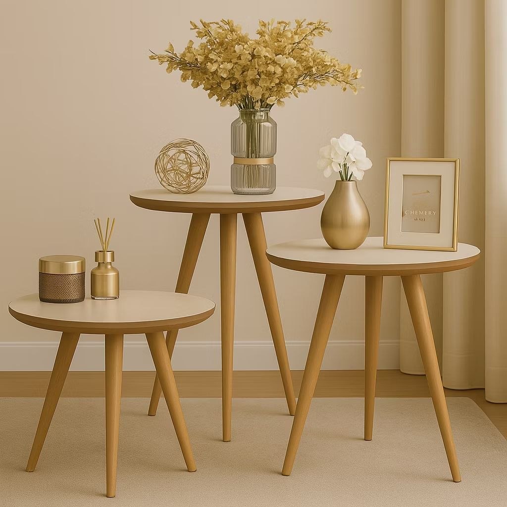 Conjunto 3 Mesas Laterais: Estilo e Organização que kabem na sua sala